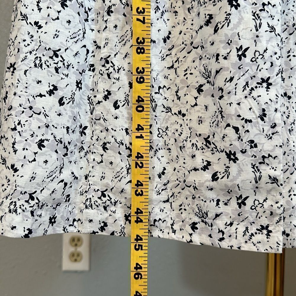 Gap women’s white gray and black floral print squared neck apron dress size 12 T - Picture 4 of 11